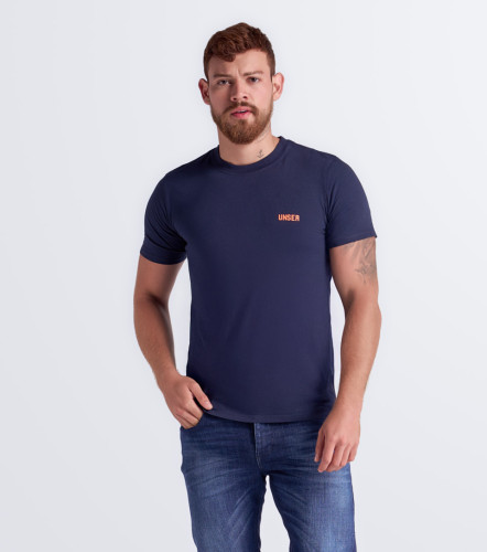 Camiseta Para Hombre Molderia Slim Unicolor Con Estampado UnserAZ