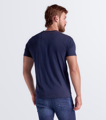 Camiseta Para Hombre Molderia Slim Unicolor Con Estampado UnserAZ