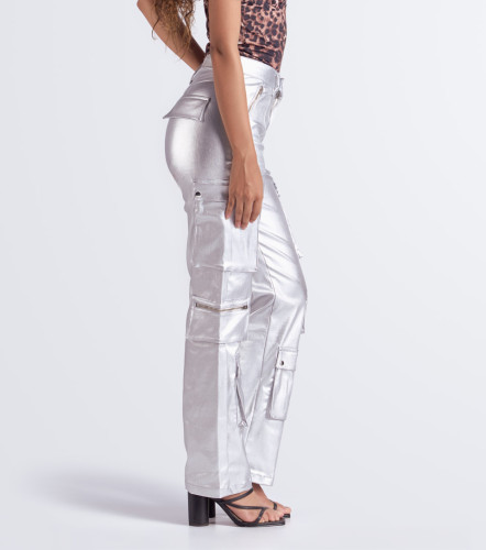 Jean Para Mujer Tipo Cargo Metalizado Praga Shaira DerekPT