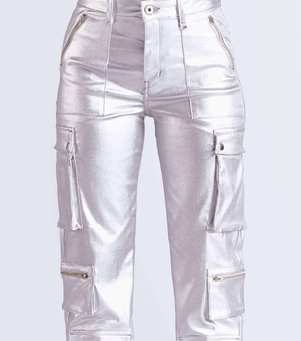 Jean Para Mujer Tipo Cargo Metalizado Praga Shaira Derek 833389 PT