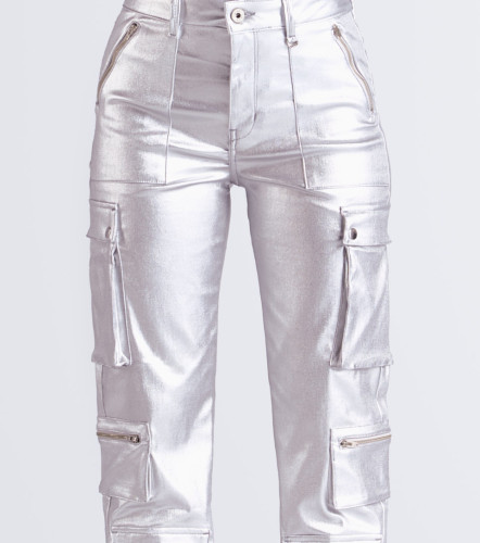 Jean Para Mujer Tipo Cargo Metalizado Praga Shaira DerekPT