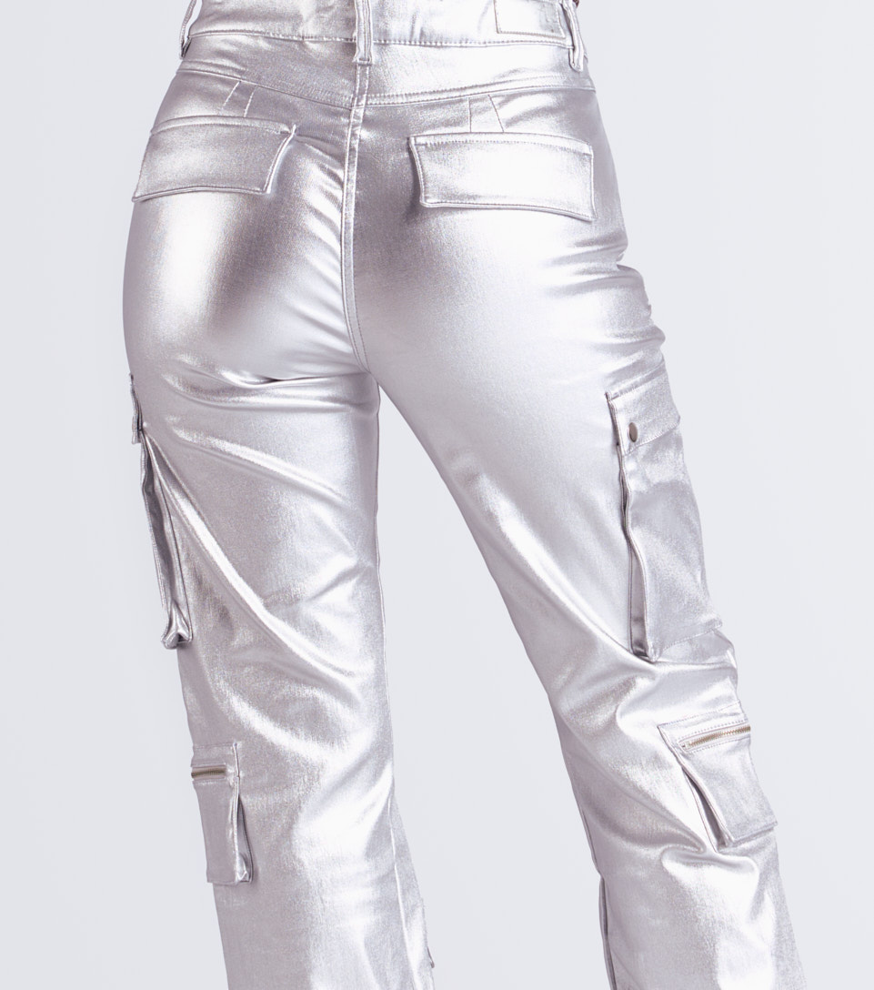 Jean Para Mujer Tipo Cargo Metalizado Praga Shaira Derek 833389 PT