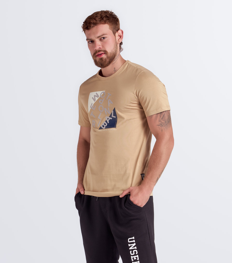 Slim Fabian T Shirt Unicolor Estampada Unser 834117 AR