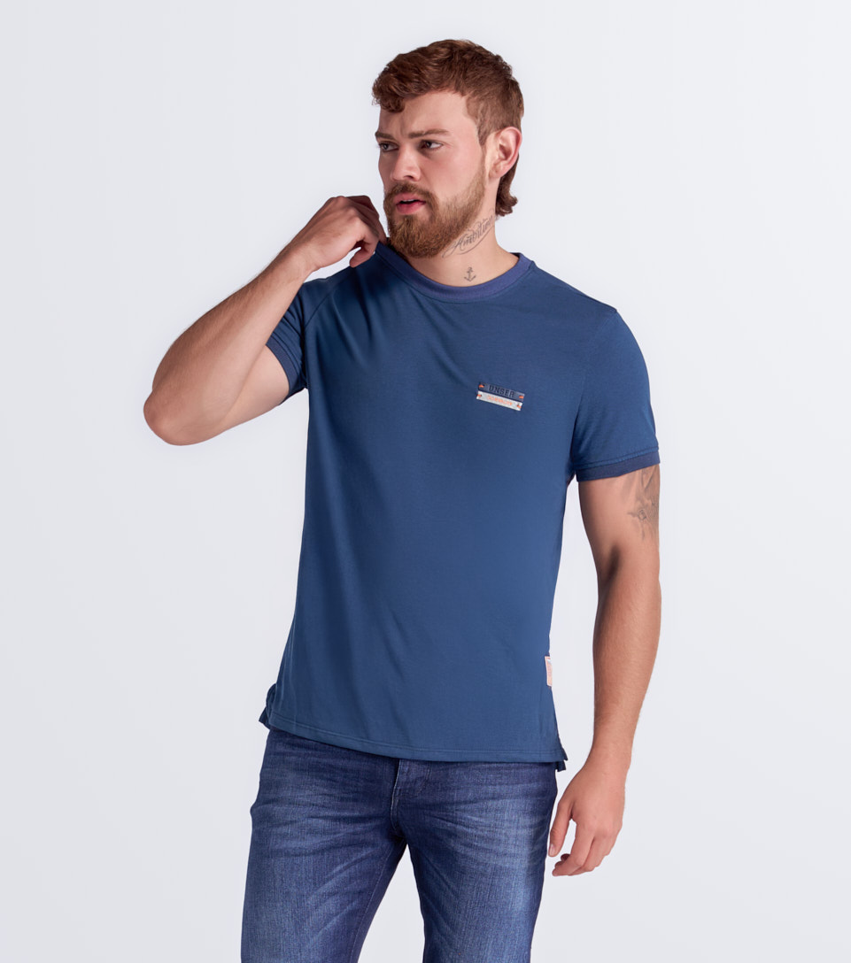 T Shirt Para Hombre Molderia Comfort Unicolor Con Estampado UnserAZ