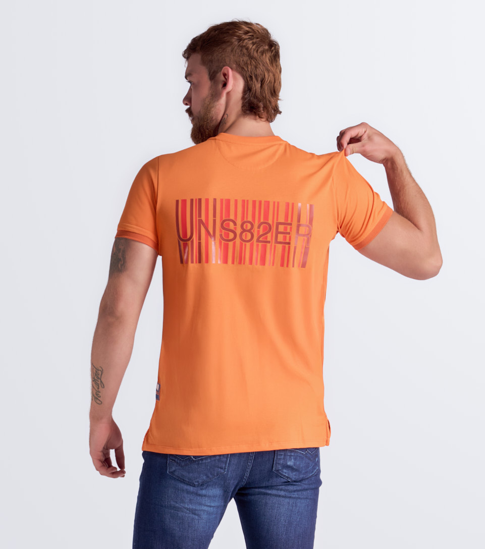 T Shirt Para Hombre Molderia Comfort Unicolor Con Estampado Unser 833232 AZ