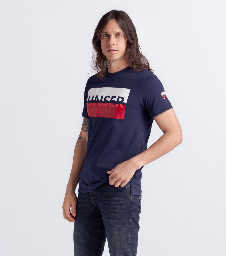 T Shirt Para Hombre Molderia Slim Combinada Con Estampado UnserAZ