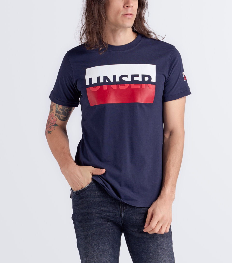 T Shirt Para Hombre Molderia Slim Combinada Con Estampado Unser 833229 AZ