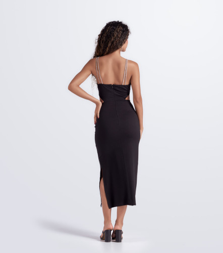 Vestido Largo En Tiras Unicolor DerekNG