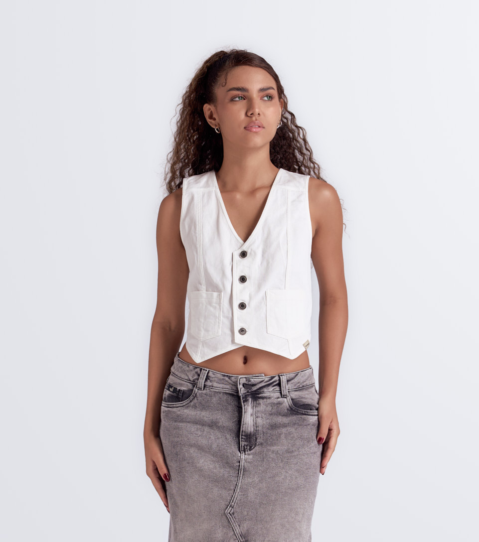 Karoll blusa tipo chaleco con botones y bolsillos unser 826860