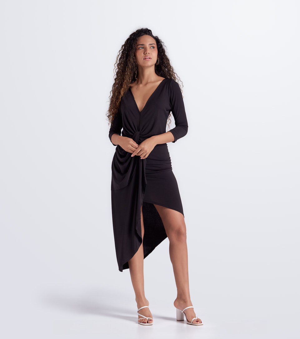 Vestido Midi Para Mujer Con Nudo En Cintura Derek 830156 NG