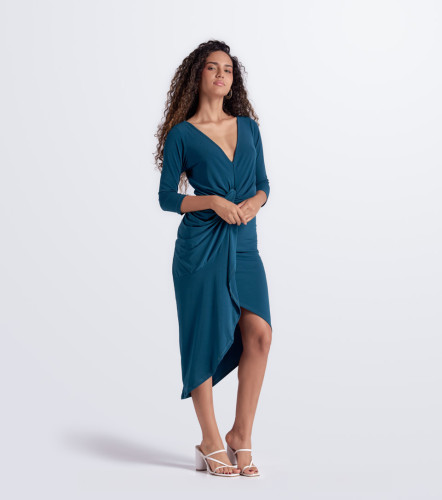 Vestido Midi Para Mujer Con Nudo En Cintura DerekVD