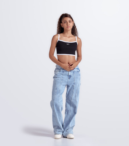 Nicki Blusa Con Sesgos En Contraste TyperNG