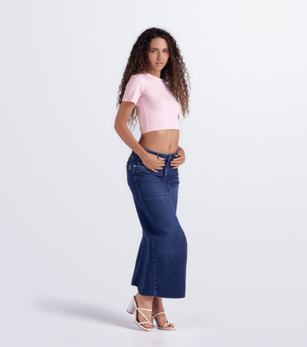 Falda Para Mujer Larga En Indigo Con Proceso Anastacia DerekAZ