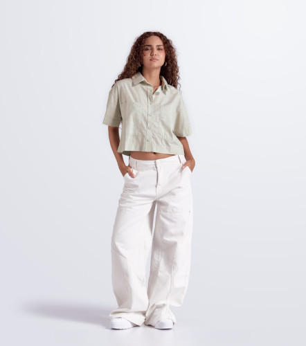 Ruby Camisa Unicolor Manga Corta Con Bolsillos UnserVJ