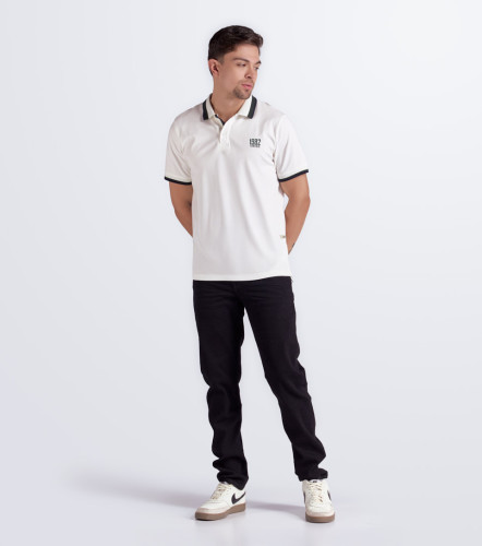 Comfort Yesid Polo Para Hombre Unicolor Manga Corta UnserAR