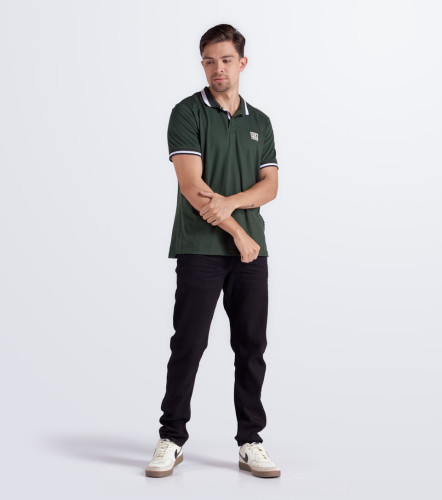 Comfort Yesid Polo Para Hombre Unicolor Manga Corta UnserVD