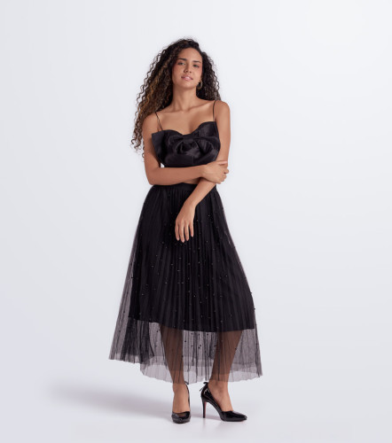 Falda Plisada Velo Tul Unicolor DerekNG