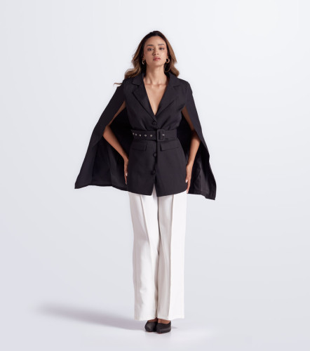 Chaqueta Abertura En Mangas Unicolor DerekNG