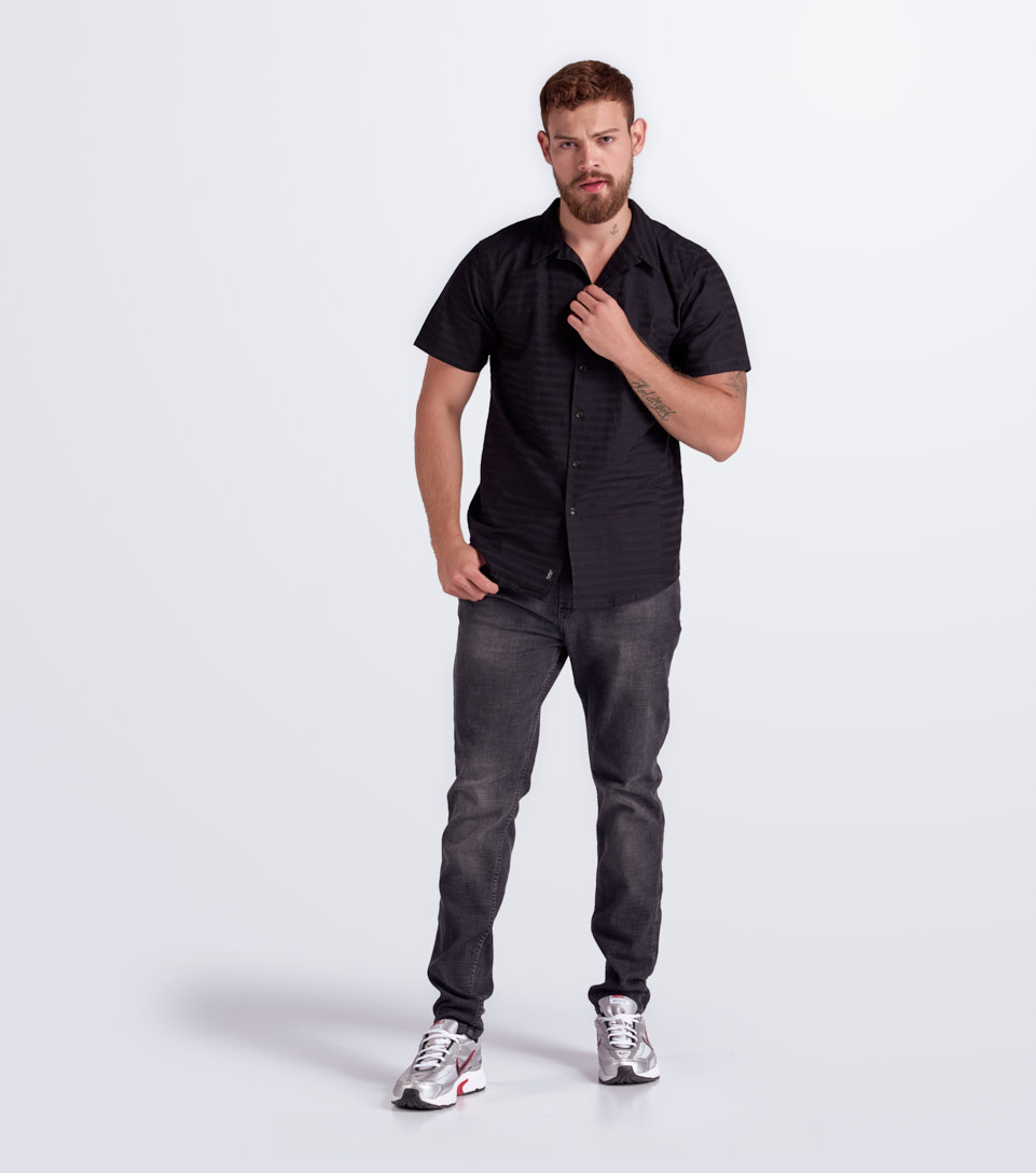 Camisa Para Hombre Molderia Slim Manga Corta Unser 834017 NG