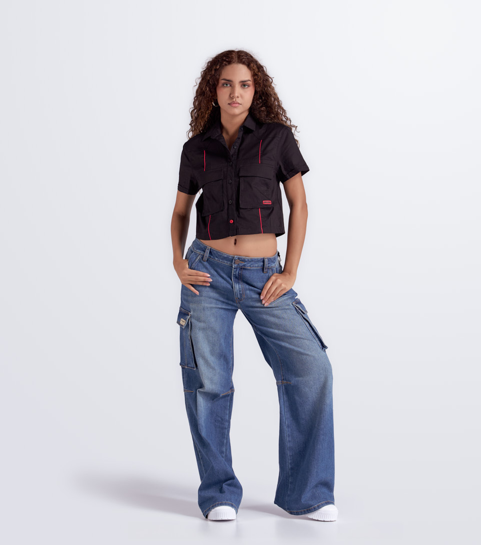 Morgan Blusa Crop Femenina Groggy 834041 BL