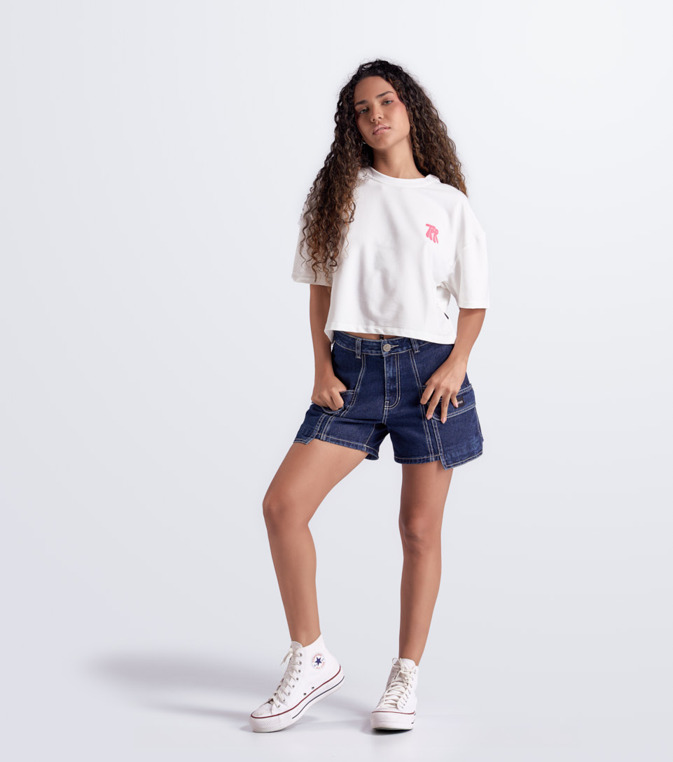 Sabrina Short Cargo En Denim Typer 834075 AZ
