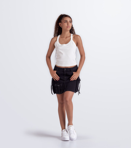 Sheryl Falda Corta Tipo Cargo Con Proceso Y Bolsillos UnserNG