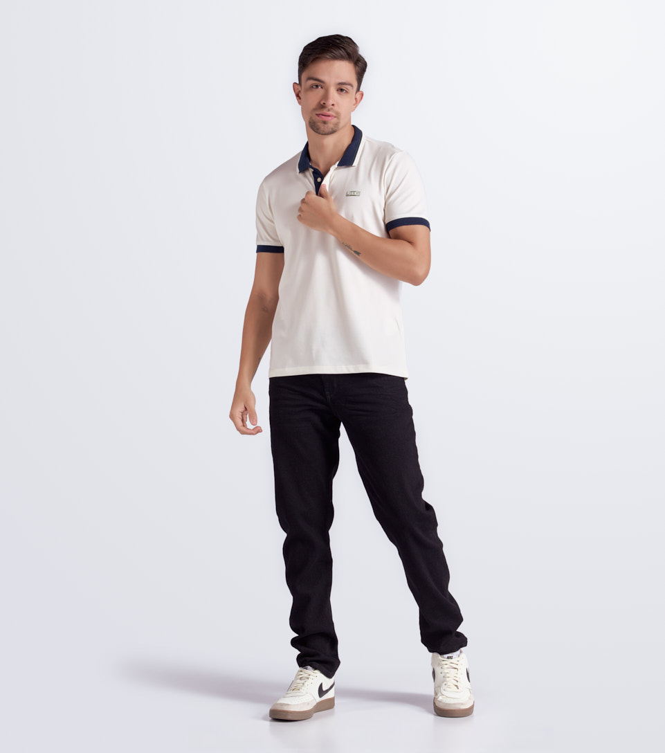 Slim Bryan Polo Unicolor Con Cuello Tejido Unser 834239 AR