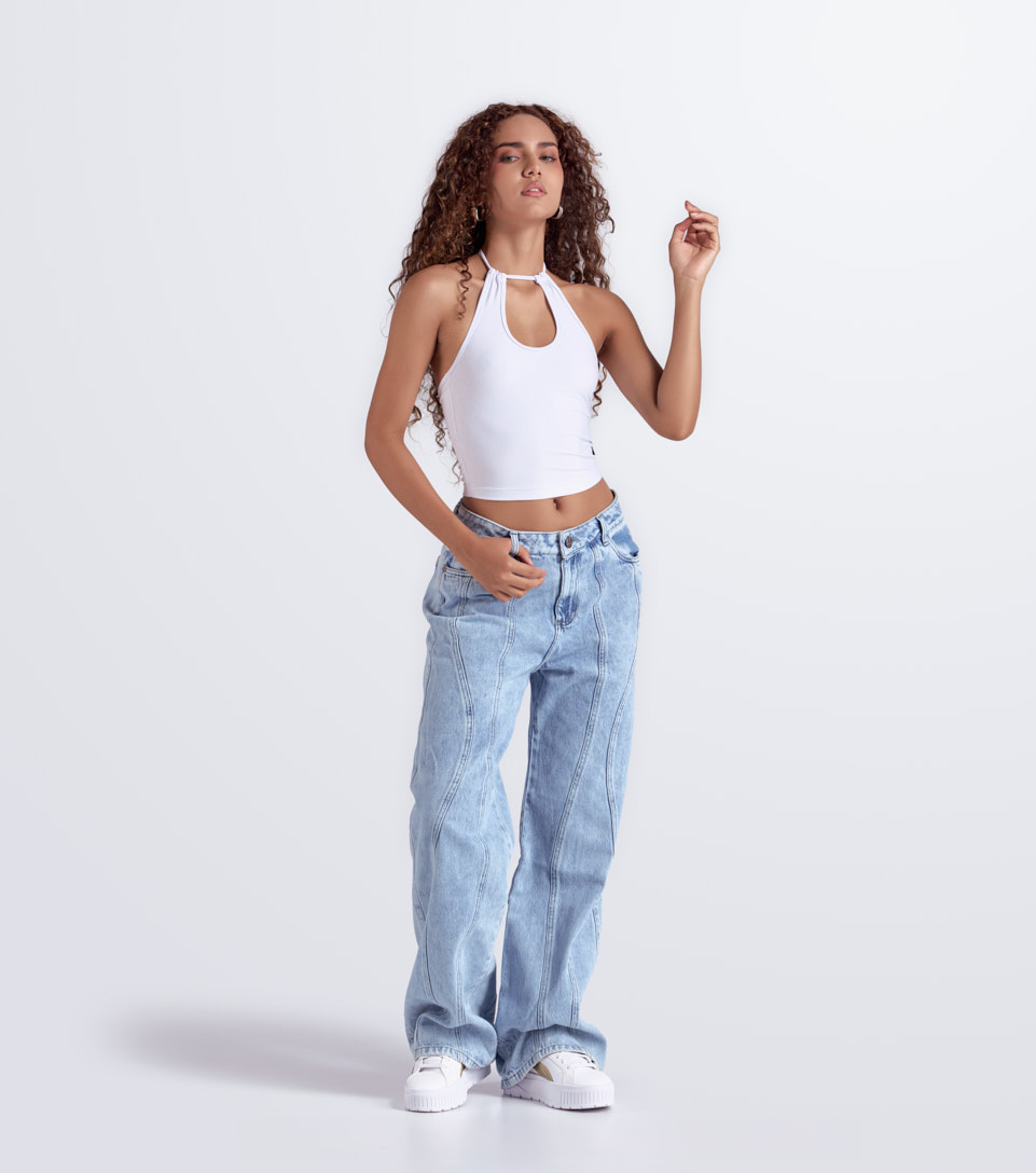 Paula Blusa Slimfit Combinada Typer 834288 BL