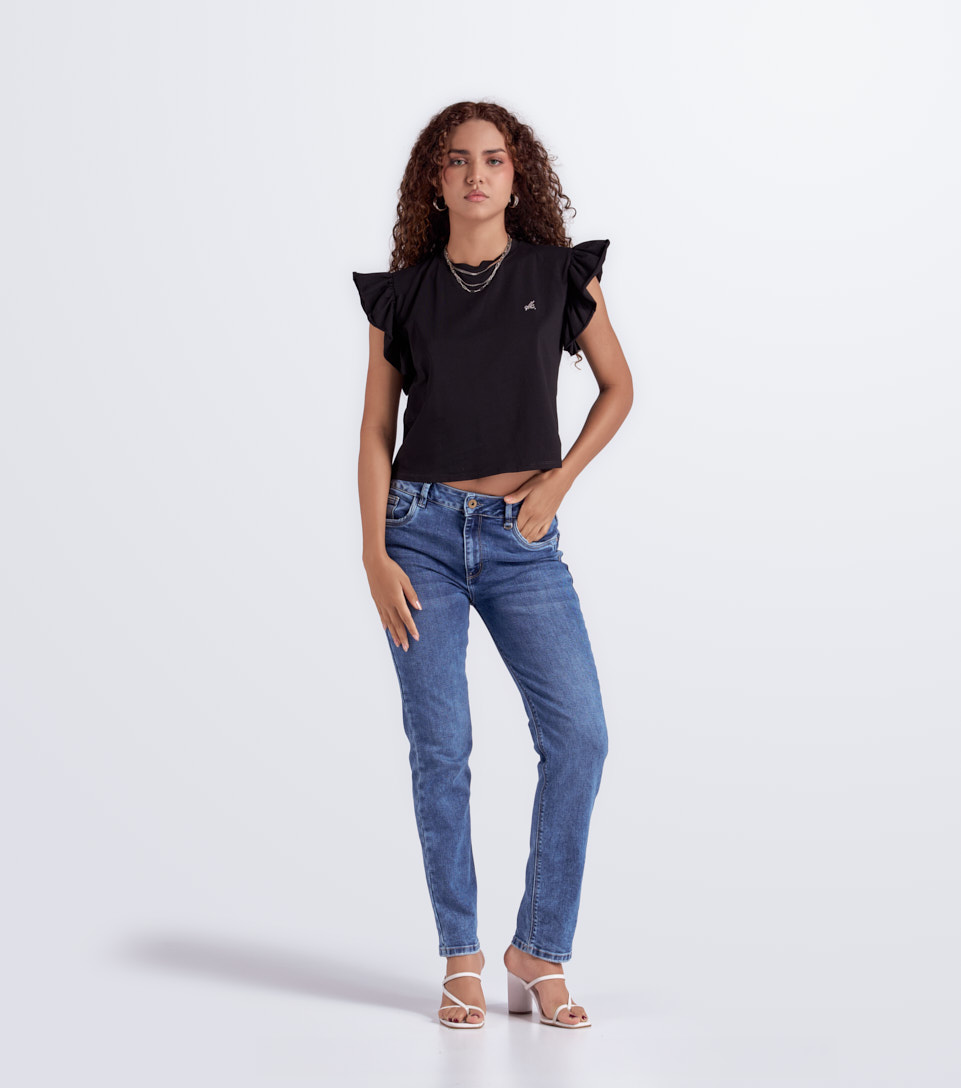 Blusa Para Mujer Manga Fruncida Derek 834355 BL