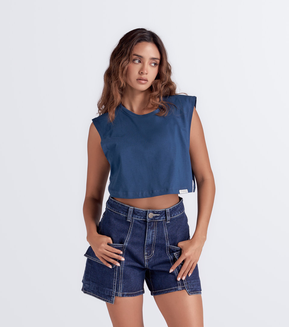 Alana Blusa Boxy Manga Sisa Con Sesgos Typer 834479 AP