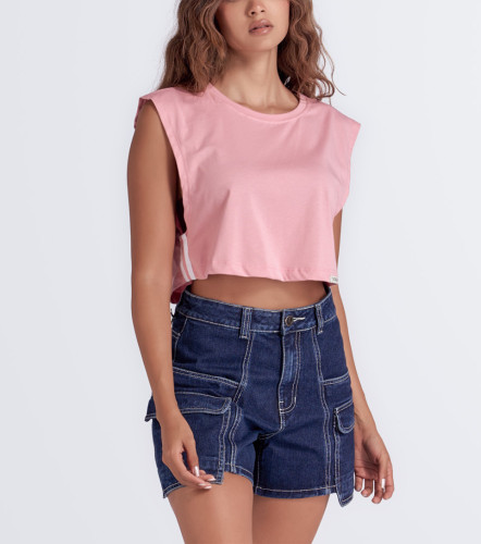 Alana Blusa Boxy Manga Sisa Con Sesgos TyperRS