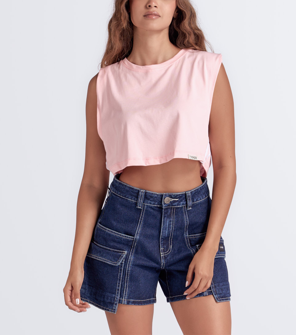 Alana Blusa Boxy Manga Sisa Con Sesgos Typer 834479 