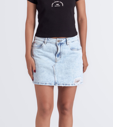 Belinda Falda Corta Con Proceso Y Bolsillos UnserAZ