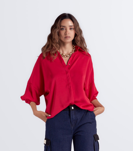 Blusa Camisera Para Mujer Unicolor Manga Ranglan DerekRJ