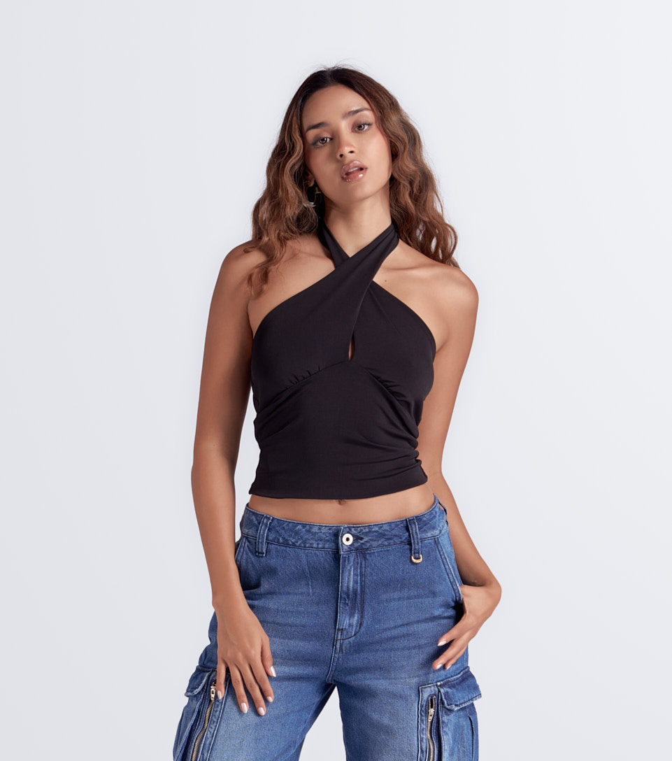 Blusa Cruzada En Escote Para Mujer Derek 834466 NG