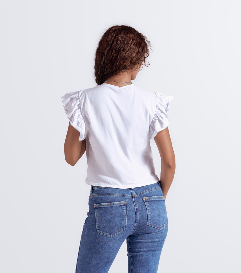 Blusa Para Mujer Manga Fruncida Derek 834355 BL