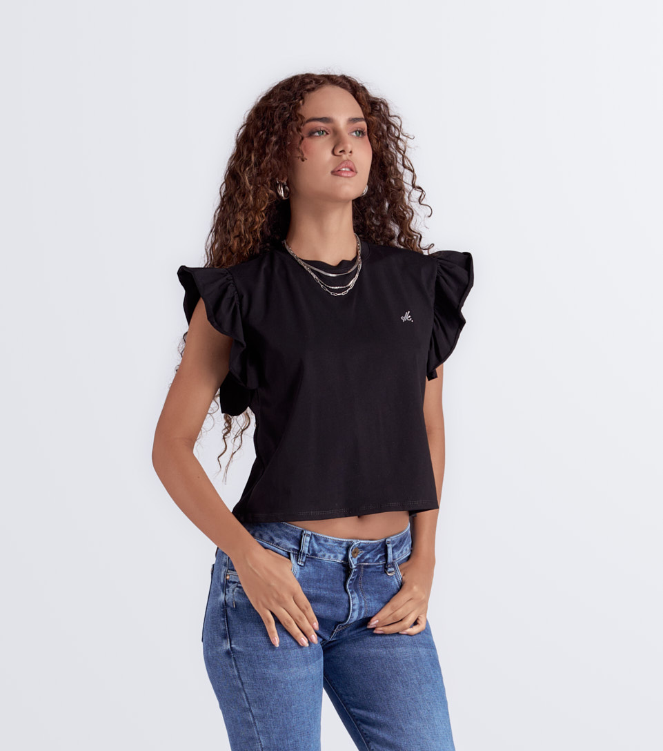 Blusa Para Mujer Manga Fruncida Derek 834355 BL