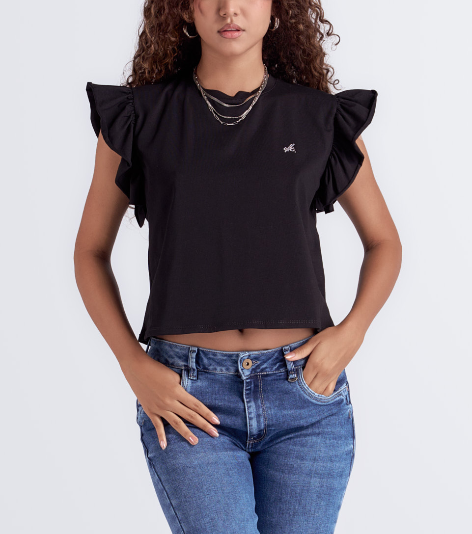 Blusa Para Mujer Manga Fruncida Derek 834355 BL