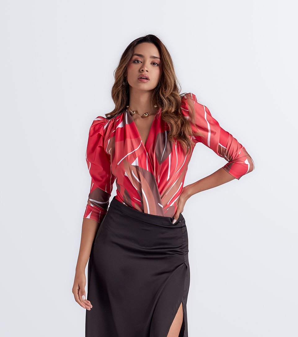 Body Para Mujer Manga 3 4 Con Hombreras Ariadne DerekRJ