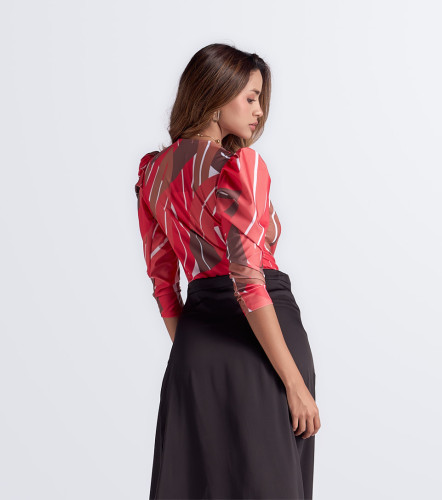 Body Para Mujer Manga 3 4 Con Hombreras Ariadne DerekRJ