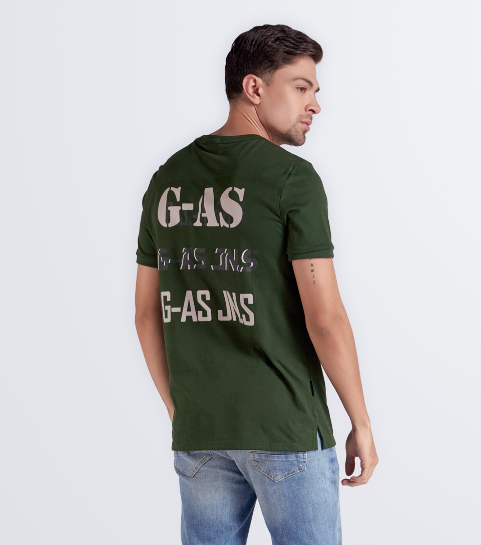 Bone Camiseta Estampada Slim Fit Masculina Gas 834150 NG