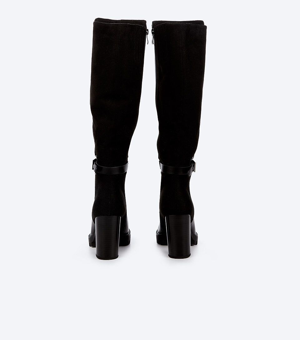 Bota Para Mujer Cana Alta Con Tacon Cuadrado Derek 828185 NG