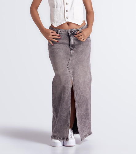 Britany Falda Larga Linea A Con Proceso Y Bolsillos UnserNG