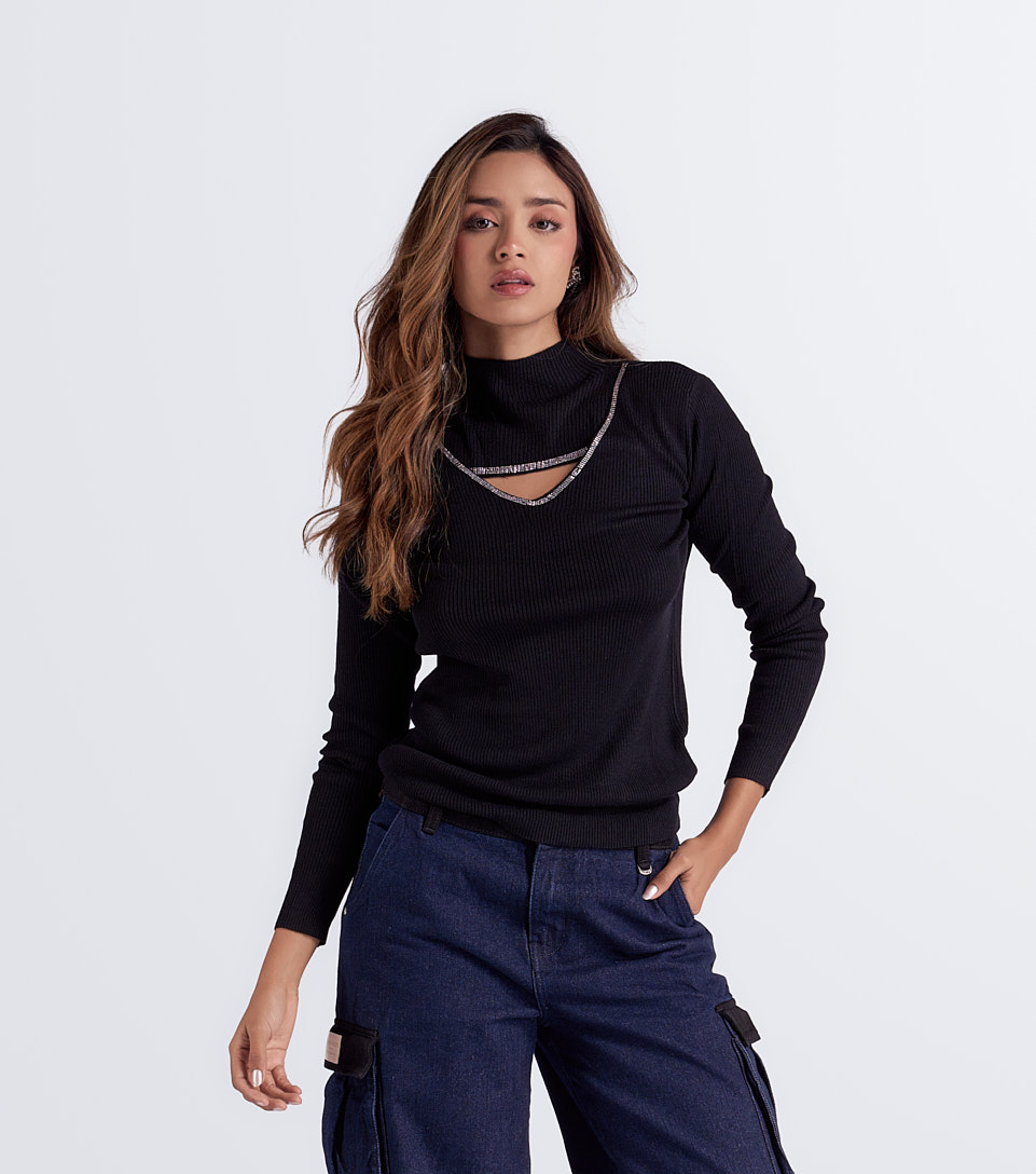 Buzo Cuello Alto Unicolor Derek 834265 NG