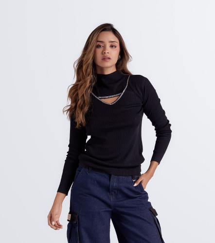 Buzo Cuello Alto Unicolor DerekNG