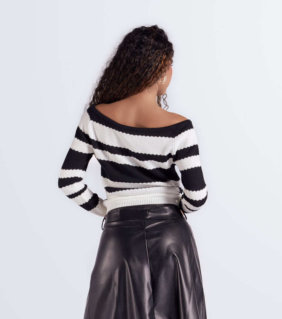 Buzo Para Mujer Tejido En Bloques Manga Larga Aurora Derek 833273 NG