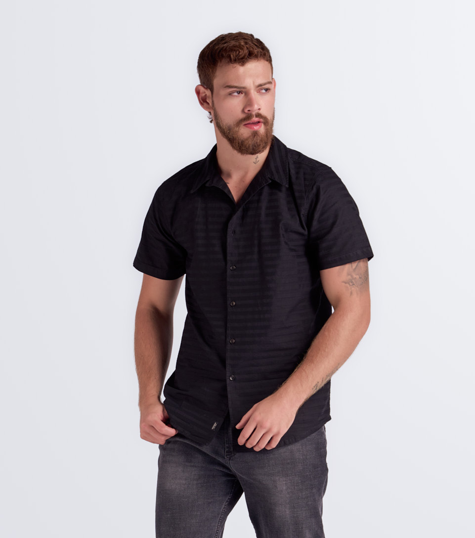 Camisa Para Hombre Molderia Slim Manga Corta Unser 834017 NG