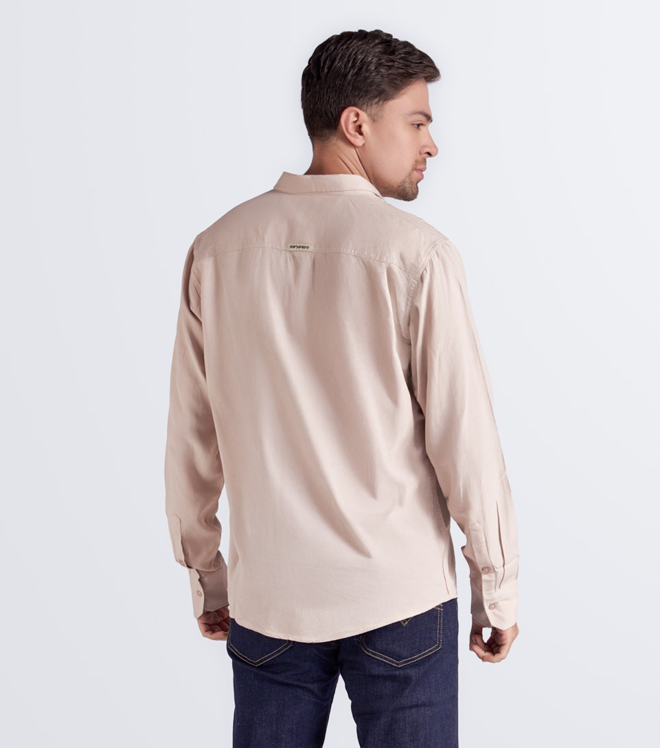 Camisa Para Hombre Unicolor Molderia Comfort Manga Larga Unser 834022 KQ