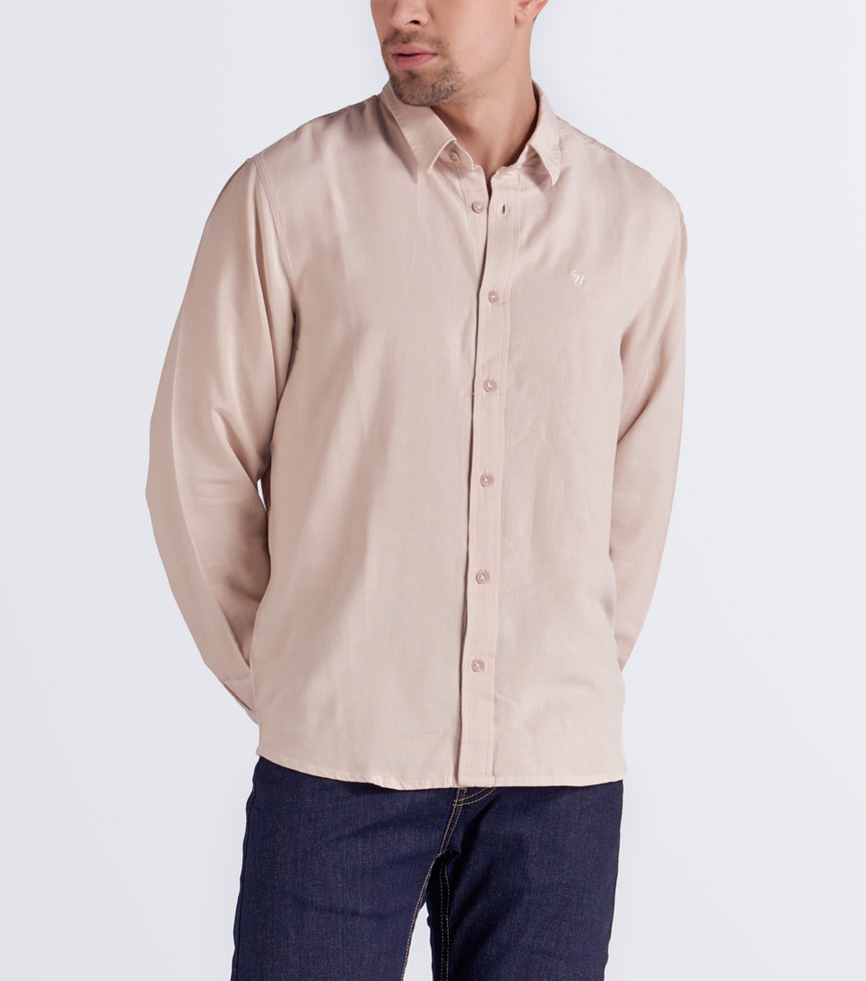 Camisa Para Hombre Unicolor Molderia Comfort Manga Larga Unser 834022 KQ