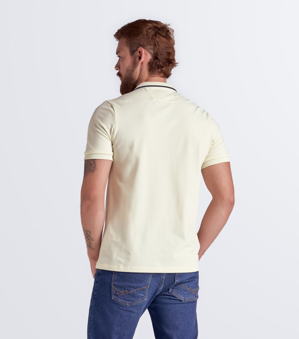 Comfort lian polo unicolor con cuello tejido unser 833901